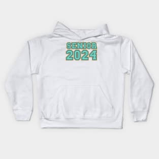 Retro tipography Senior 2024 Sport Old Graduation Kids Hoodie